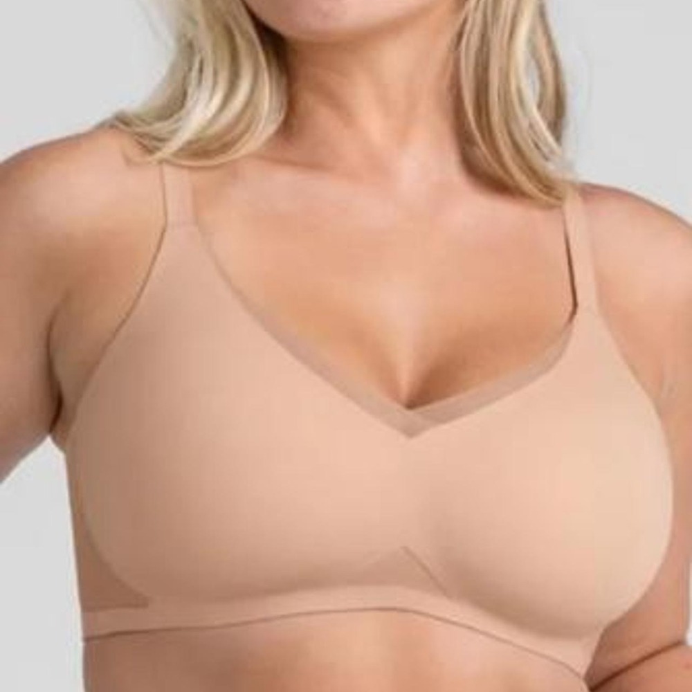 Honeylove Crossover Wireless Bra Medium Sand Nude Beige Seamless Support